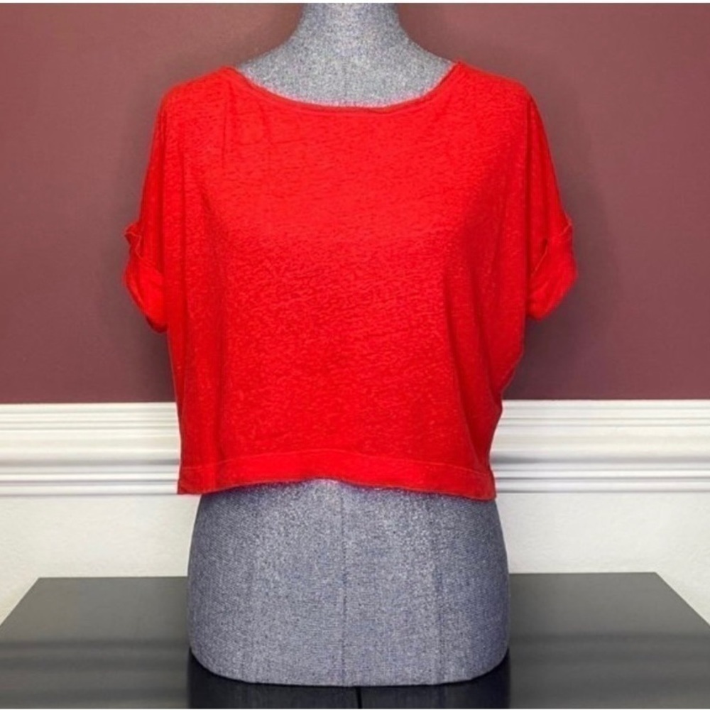 NWT Free People red open back crop top women blouse new with tag
